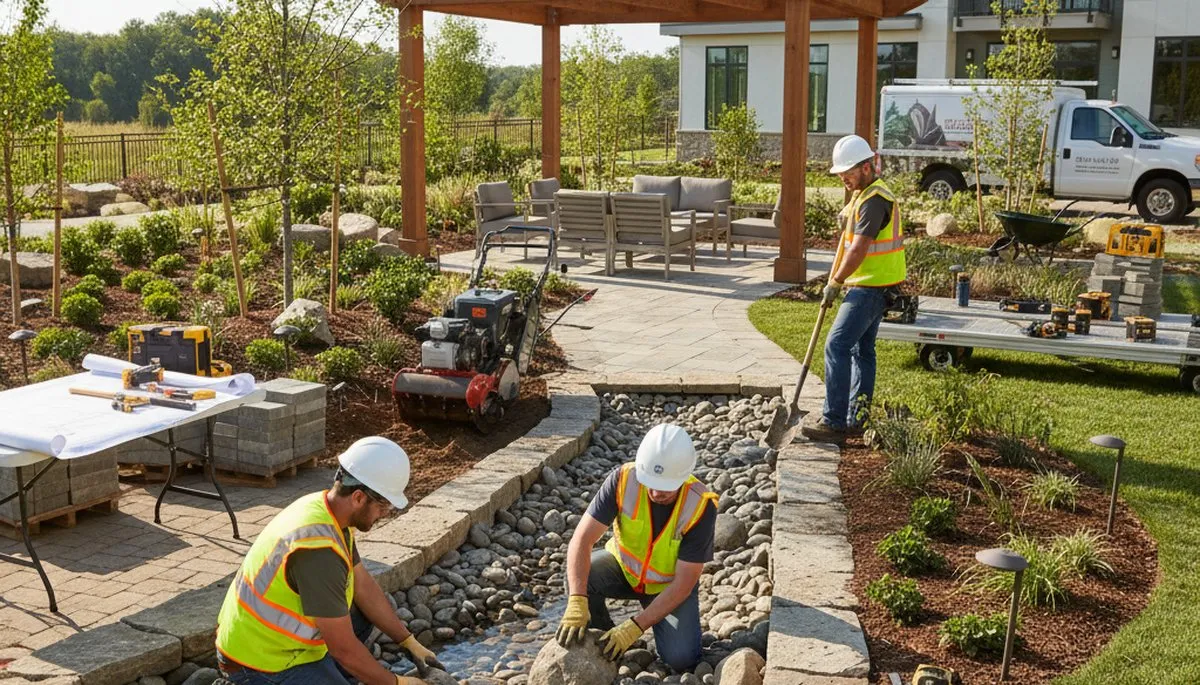 Landscape design team planning outdoor spaces in Dayton, OH for Arbor Tree Care
