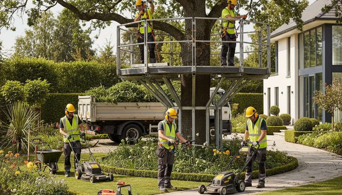 Dayton, OH tree service crew providing safe tree removal and landscaping for local properties