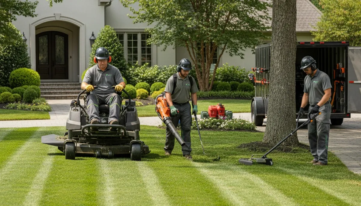Dayton, OH tree service crew providing professional tree removal and lawn care for local properties