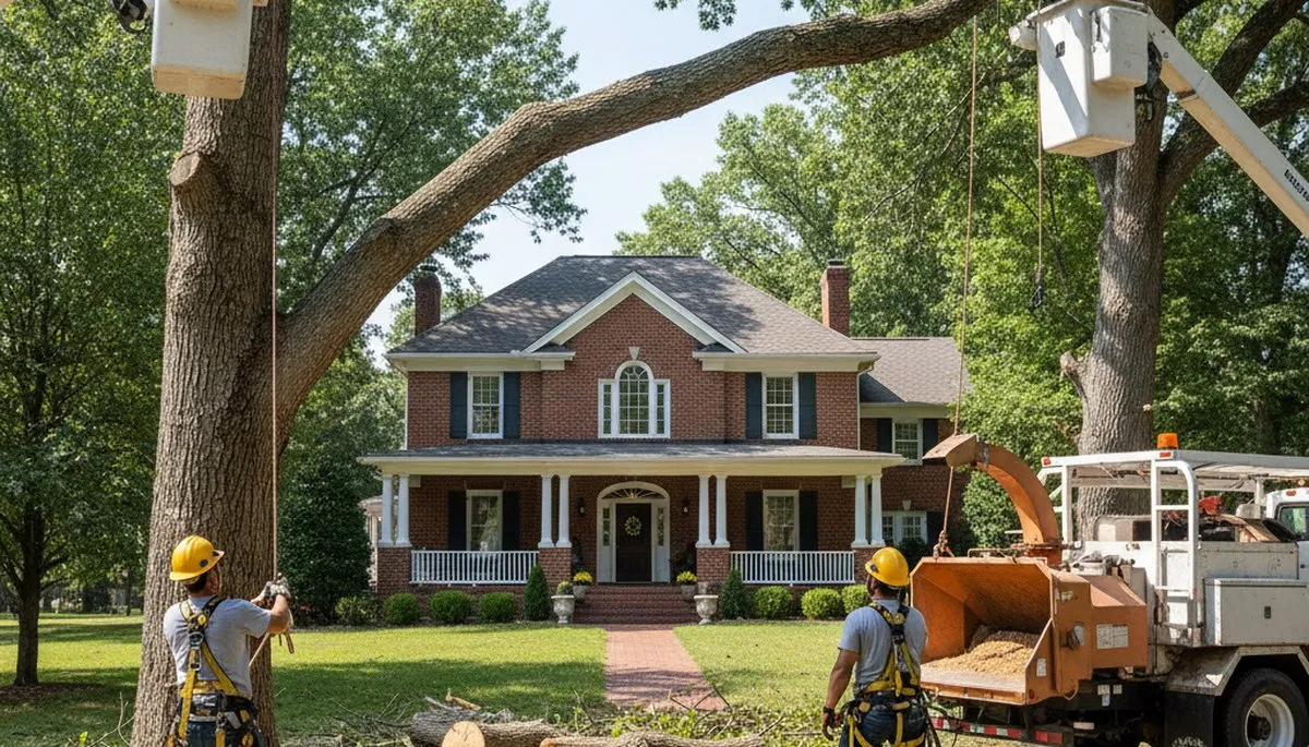 Tree service crew in Dayton, OH providing professional tree removal and yard cleanup