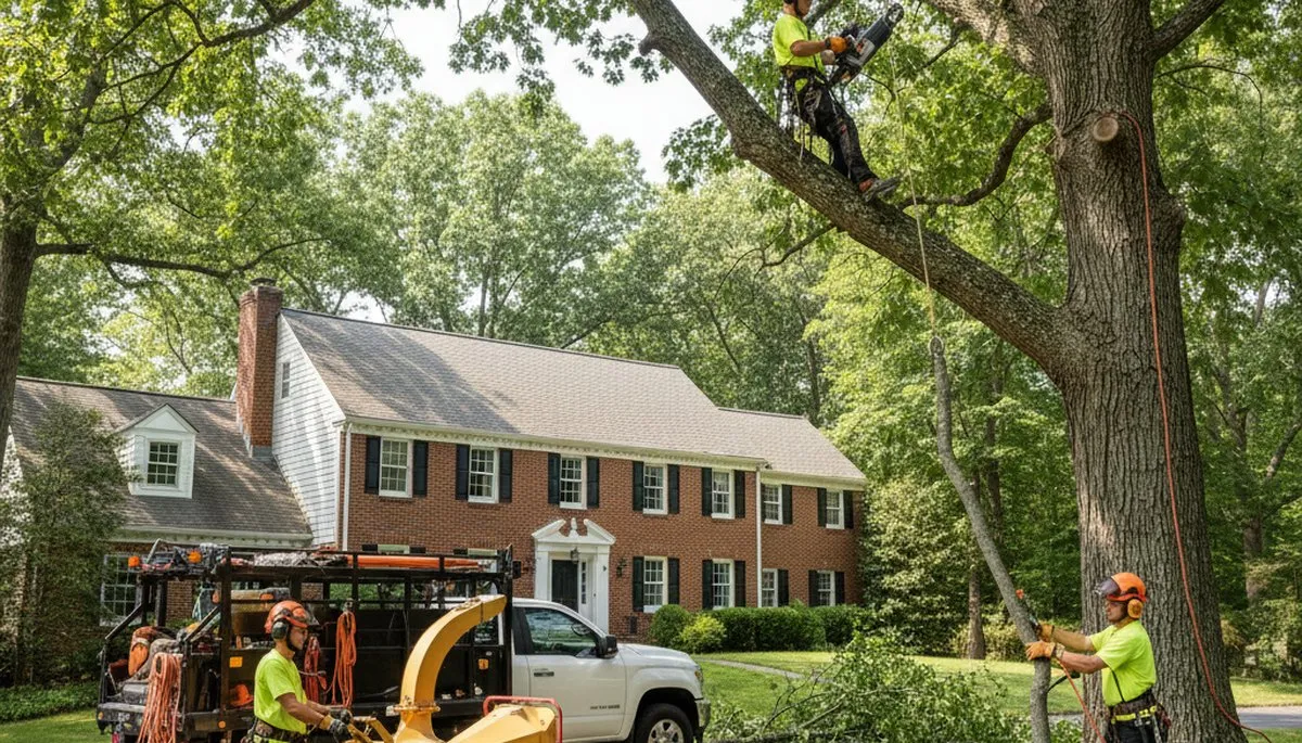 Dayton, OH tree service crew removing a tree for a residential property